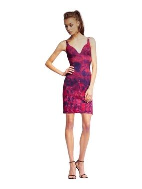 Aidan Mattox Spaghetti Strap Jacquard Mini Cocktail Dress, Size 14